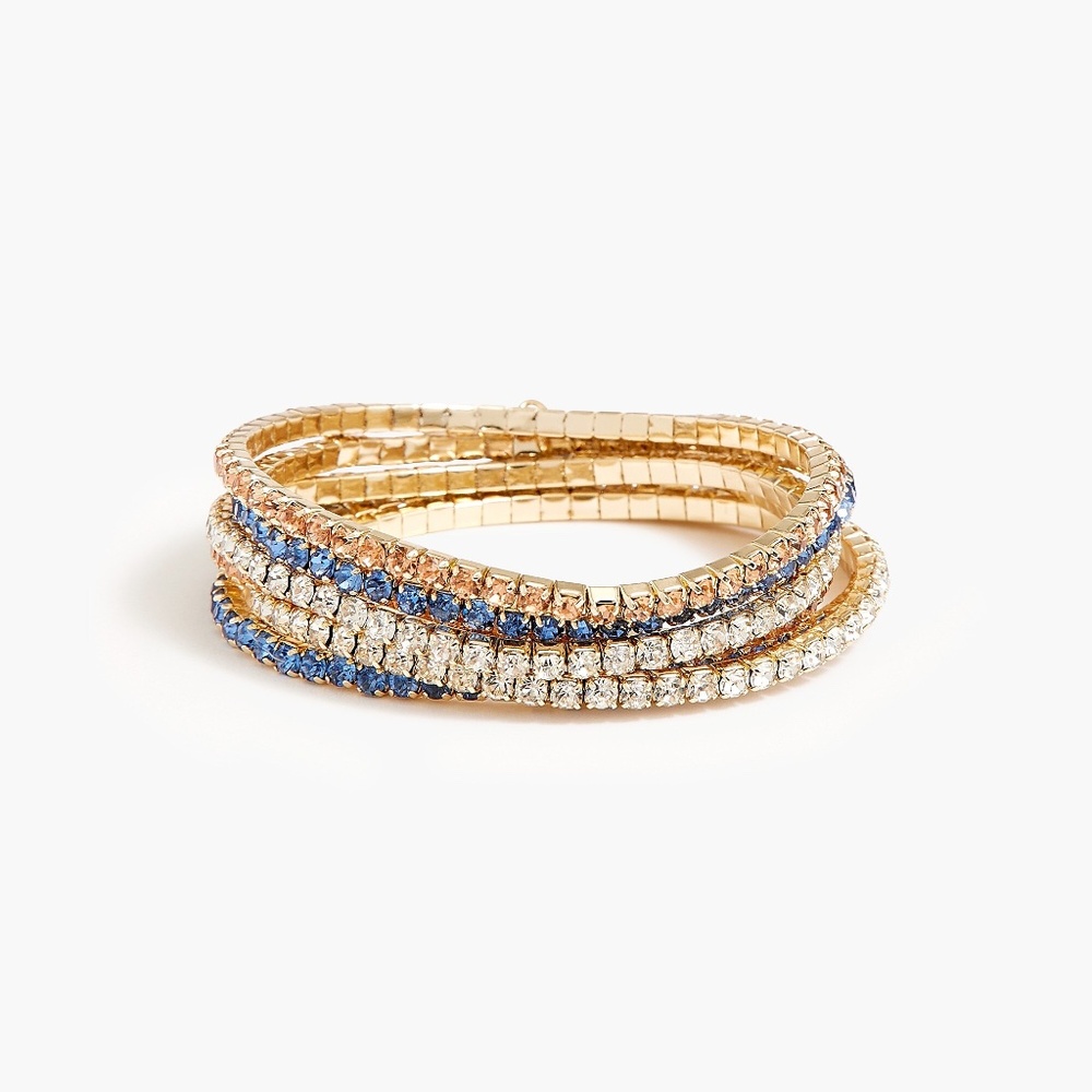 J.Crew Crystal Stretch Bracelets Set-of-five